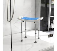 Homcom Adjustable Aluminum Bath Stool Spa Shower Chair Non-Slip In Blue Blue
