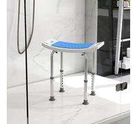 HOMCOM Adjustable Aluminum Bath Stool Spa Shower Chair Non-Slip in Blue HOMCOM Blue