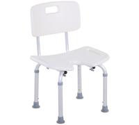 HOMCOM Adjustable Aluminum Shower Bath Stool Spa Chair Non-Slip Feet, Handle