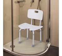 HOMCOM Adjustable Aluminum Shower Bath Stool Spa Chair w/ Non-Slip Feet, Handle