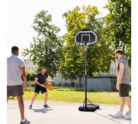 HOMCOM Black Adjustable Basketball Hoop Stand with Wheels and Weight Base 160-210cm - Size: 254 x 76 x 48cm - Wilko