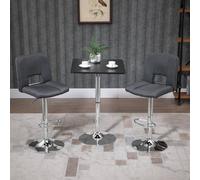 HOMCOM Adjustable Height Bar Table with Metal Frame & Square Tabletop in Black HOMCOM Black