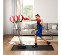 HOMCOM Adjustable-Height Freestanding Punching Bag with Stand - Boxing/Muay Thai Kickboxing Training, Red (A91-059V01RD)