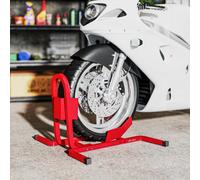 HOMCOM Adjustable Motorcycle Wheel Chock Motorbike Holder with Metal Frame, Red