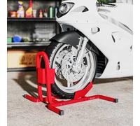 HOMCOM Adjustable Motorcycle Wheel Chock Motorbike Holder with Metal Frame in Red HOMCOM Red