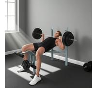 HOMCOM Adjustable Multi Gym Weight Bench Barbell Stand Chest Leg Abs Training