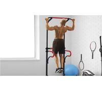 HOMCOM Steel Multi-Use Exercise Power Tower Station Adjustable Height w/ Grips - Black - 98cm x 84cm x 219cm