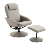 HOMCOM Adjustable Recliner Swivel Leather Armchair 360 Rotatable W/ Footrest