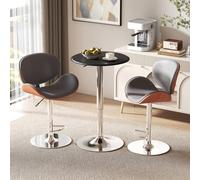 Chrome Steel Height Adjustable Round Bar Table Dinning Table Black - Home Living | TJ Hughes