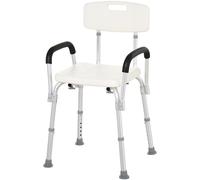 HOMCOM Aluminium Portable Shower Chair, Height Adjustable, White