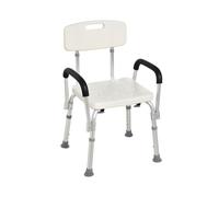 HOMCOM Adjustable Shower Chair Portable Medical Stool with Armrest and Backrest Enhance Safety Lightweight and Easy to Use