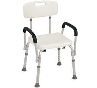 HOMCOM Adjustable Shower Chair, Seat, 47W x 50D x 74-87Hcm, White