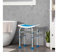 Homcom Adjustable Shower Stool With Foot Pads For Elderly Disabled Blue Blue One Size