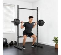 HOMCOM Adjustable Squat Rack with Pull Up Bar and Barbell Bar for Home Gym - 190L x 100W x 212Hcm