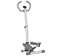 HOMCOM Adjustable Twist Stepper with LCD Screen for Home Gym White and Grey