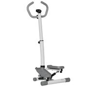 HOMCOM Adjustable Twist Stepper with LCD Screen for Home Gym White and Grey | Aerobic Ab Exercise Fitness Workout Machine, Height Adjust Handlebars