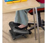 HOMCOM Footrest Adjustable Height & Angle 0-30 Degree Better Posture Black | Under Desk, Office