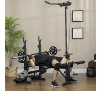 HOMCOM Adjustable Weight Bench Multifunction Full Body Workout Bench in Black HOMCOM Black