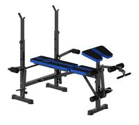 HOMCOM Adjustable Weight Bench with Leg Extension, Barbell Rack, Preacher Curl Pad, Butterfly, Multi-Function Home Gym Bench for Strength Training, Blue