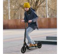 HOMCOM Adult Teens Kick Scooter Foldable Height Adjustable Aluminum Ride On Toy in Black HOMCOM Black