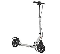 HOMCOM Adult Teens Kick Scooter Foldable Height Adjustable for 14+ Silver