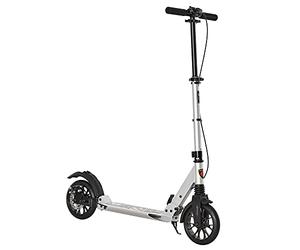 HOMCOM Adult Teens Kick Scooter Foldable Height Adjustable for 14+ Silver