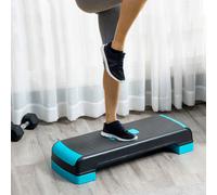 Homcom Aerobic Step Three-Level Adjustable Exercise Stepper, Black And Blue