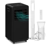 HOMCOM Air Conditioning Unit 10000 BTU, 4-in-1 Portable Air Conditioner, Dehumidifier, Cooling, Fan, Sleep Mode with Remote Control, LED Display, 2 Speeds, 24H Timer, Window Venting Kit, 30m², Black