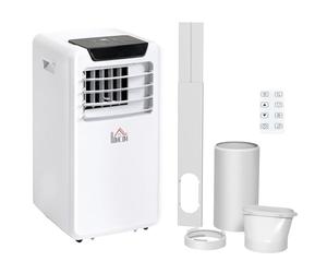 HOMCOM Air Conditioning Unit 10000 BTU, 4-in-1 Portable Air Conditioner, Dehumidifier, Cooling, Fan, Sleep Mode with Remote Control, LED Display, 2 Speeds, 24H Timer, Window Venting Kit, 30m²