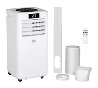 HOMCOM Air Conditioning Unit 7000 BTU, 4-in-1 Portable Air Conditioner, Dehumidifier, Cooling, Fan, Sleep Mode with Remote Control, Digital Display, 2 Speeds, 24H Timer, Window Venting Kit, 15m²
