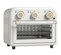 HOMCOM Air Fryer Toaster Oven, Convection Countertop Oven, with Adjustable Temperature and Timer, 12 L, Cream White