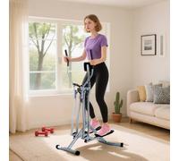 HOMCOM Cross Trainer Air Walker Glider Home Gym Fitness Workout Machine w/ LCD Display in Silver HOMCOM Silver
