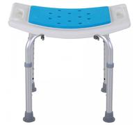 HOMCOM Adjustable Aluminum Bath Stool Spa Shower Chair Non-Slip in Blue HOMCOM Blue