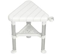HOMCOM Aluminium Alloy Corner Shower Chair Adjustable Height 136 Kg White