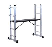 Homcom Aluminium Scaffolding Ladder | Multi-Purpose Step Platform