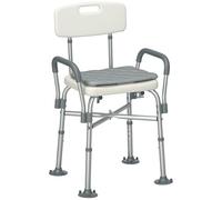 HOMCOM Aluminium Shower Chair Adjustable Bath Stool for Senior Disabled Pregnant, White