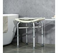 HOMCOM Aluminium Shower Stool Adjustable Bath Stool for Senior Disabled Pregnant