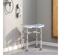 HOMCOM Aluminium Shower Stool for Elderly Disabled Non-Slip Bath Stool in Light Blue HOMCOM Light Blue