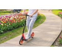 HOMCOM Aluminum Kick Scooter with Suspension and Adjustable Handlebar: Red