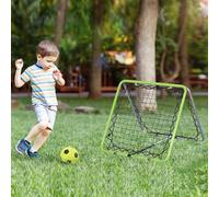 Homcom Angle Adjustable Rebounder Net Goal Training Set Football, Baseball In Silver Silver Standard