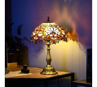Portland Sunflower Antique Table Lamp - Size: 48 x 31 x 31cm - Blue - Wilko