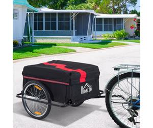 HOMCOM Aosom Elite Two-Wheel Bicycle Large Cargo Wagon Trailer With Folding Storage