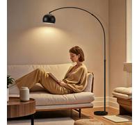 HOMCOM Arc Floor Lamp for Living Room, Free Standing Tall Lamp - Black - 100L x 26W x 167H cm
