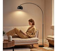 Homcom Arc Floor Lamp For Living Room, Free Standing Tall Lamp, Black