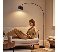 Homcom Arc Floor Lamp For Living Room, Free Standing Tall Lamp In Black Black