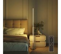 HOMCOM Arc Floor Lamp, Modern Standing Lamp with Marble Base, White