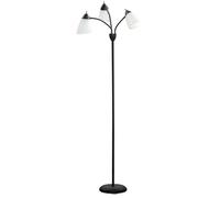 HOMCOM Arc Tree Floor Lamp with 3 Adjustable Rotating Lights, Industrial Standing Lamp with Steel Frame for Bedroom Living Room, 155cm, Black