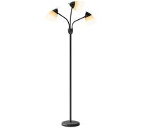 HOMCOM Arc Tree Floor Lamp with 3 Adjustable Rotating Lights and 3000K/4500K/6500K Colour Temperatures, Industrial Standing Lamp with Steel Frame for Bedroom Living Room, 155cm, Black