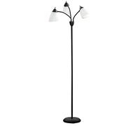 HOMCOM Arc Tree Floor Lamp with 3 Adjustable Rotating Lights, Industrial Standing Lamp with Steel Frame for Bedroom Living Room, 155cm, Black