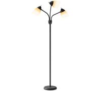 HOMCOM Arc Tree Floor Lamp with 3 Adjustable Rotating Lights and 3000K/4500K/6500K Colour Temperatures, Industrial Standing Lamp with Steel Frame for Bedroom Living Room, 155cm, Black